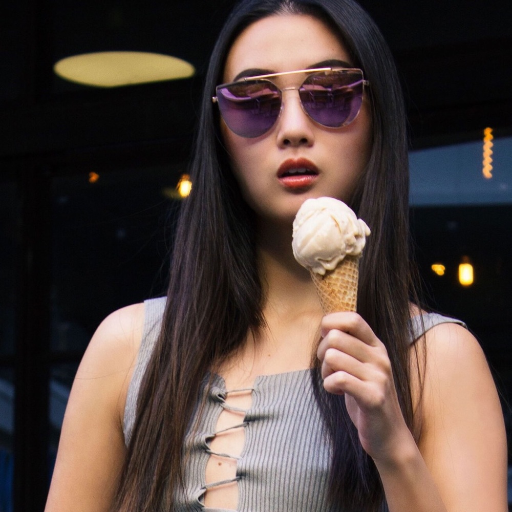 Aviator Sunglasses - Purple/Green